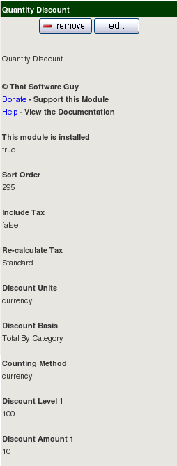 Zen Cart Configuration of Quantity Discounts